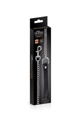 Повідець з натуральної шкіри Fetish Tentation Premium Metal leash with cowhide leather wrist 115 см SX1097 фото