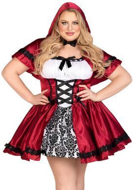 Еротичний костюм Червоної шапочки Leg Avenue Gothic Red Riding Hood 1X&ndash;2X, сукня, накидка SO9126 фото