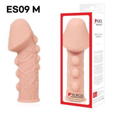 Насадка на член Kokos Extreme Sleeve ES.09 розмір M, потовщуюча, стимулюючий рельєф SO1819 фото