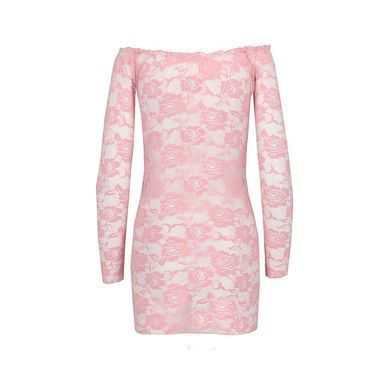 Прозора сорочка з довгим рукавом Passion YOLANDA CHEMISE L/XL, pink, трусики EL14307 фото
