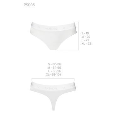Трусики-бразиліана з бавовни Passion PS005 PANTIES L, white SO4223 фото