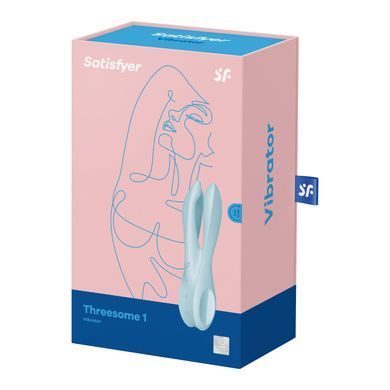 Кліторальний вібратор Satisfyer Threesome 1 Light Blue з трьома гнучкими пальчиками SO6986 фото