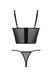 Комплект Passion KERRIA SET black, XXL/XXXL сітка+мереживо, бюстьє та стрінги SX0493 фото 4