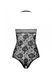 Бодістокінг з імітацією корсетної шнурівки Passion BS094 One Size, white, квітковий візерунок, з дос SO8925 фото 4