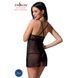 Прозора сорочка приталена Passion QUENTRIS CHEMISE L/XL, black, трусики PS26604 фото 2