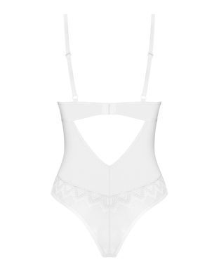 Боді Obsessive Alissium Teddy White, XL/2XL, ліф з м&rsquo;якою чашкою, високі вирізи для ніг SX0596 фото