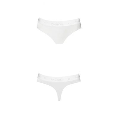 Трусики-бразиліана з бавовни Passion PS005 PANTIES M, white SO4224 фото
