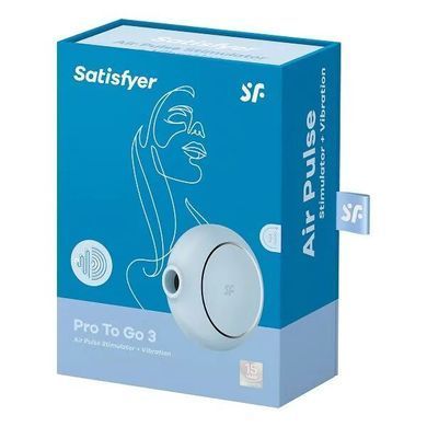 Вакуумний стимулятор із вібрацією Satisfyer Pro To Go 3 Blue SO6987 фото