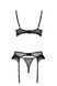 Комплект Passion KERRIA SET WITH OPEN BRA black, L/XL, бюстгальтер з відкритою чашкою, стрінги, пояс для панчіх SX0494 фото 4