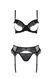 Комплект Passion KERRIA SET WITH OPEN BRA black, L/XL, бюстгальтер з відкритою чашкою, стрінги, пояс для панчіх SX0494 фото 3
