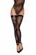 Панчохи без миска Noir Handmade F243 Tulle stockings with patterned flock embroidery, XL SX0158 фото 3