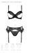 Комплект Passion KERRIA SET WITH OPEN BRA black, L/XL, бюстгальтер з відкритою чашкою, стрінги, пояс для панчіх SX0494 фото 5