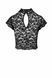 Топ Noir Handmade F303 Essence, XL, black, мереживний, короткий рукав, комір-стійка SX0258 фото 5