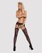 Сітчасті панчохи-стокінги з квітковим малюнком Obsessive Garter stockings S207 XL/XL, чорні, імітаці SO7267 фото 3