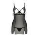 Прозора сорочка приталена Passion QUENTRIS CHEMISE S/M, black, трусики PS26605 фото 5