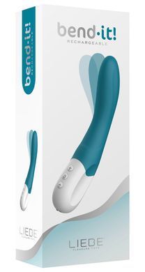 Вібратор точки G Liebe Bend It Rechargeable Ocean Blue, 10 режимів, дуже потужний, гнучкий стовбур SX1597 фото