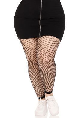 Колготки без стопи Leg Avenue Industrial Net footless tights, 1X/2X, чорні, в сітку SX1054 фото