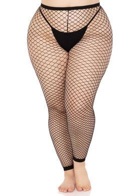 Колготки без стопи Leg Avenue Industrial Net footless tights, 1X/2X, чорні, в сітку SX1054 фото