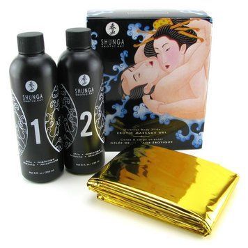 Гель для NURU-масажу Shunga Oriental Body-to-Body &ndash; Exotic Fruits (2 x 225 мл) плюс простирадло SO2552 фото