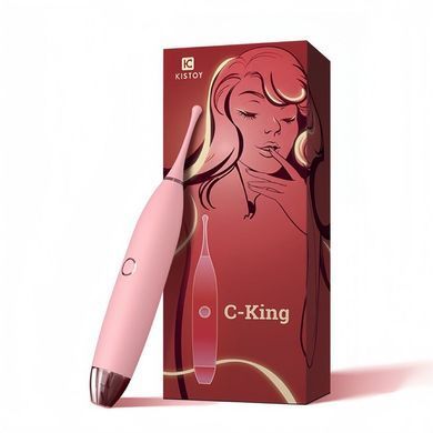 Кліторальний вібратор KISTOY C-King Pink, з двома дод. насадками, потужна прицільна стимуляція SO9557 фото