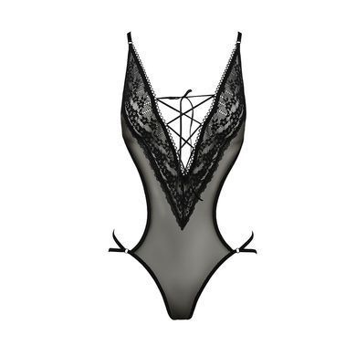 Боді монокіні з декольте Passion ERZA BODY S/M, black PS26002 фото