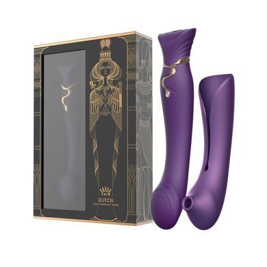 Смартвібратор 3в1 Zalo &mdash; Queen Set Twilight Purple, пульсівна перлина та вакуум, кристал Swarovski SO6664 фото