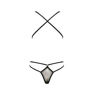 Боді монокіні з декольте Passion ERZA BODY S/M, black PS26002 фото