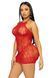 Сукня-сітка зі стразами Leg Avenue Rhinestone halter mini dress Red, відкрита спина, one size SO7958 фото 4