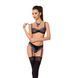 Комплект білизни Passion Exclusive GISELE SET S/M, black, ліф, трусики з пажами PS24608 фото 1