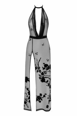 Сукня Noir Handmade F312 Divinity, M, black, прозора, до підлоги, відкрита спина, розріз збоку SX0310 фото