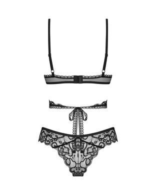Комплект Obsessive Blomentis 2-pcs set, XL/2XL, мереживний, ліф із зав&rsquo;язками на спині, трусики-сліпи SX1032 фото
