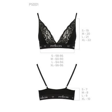 Еластичний топ з мереживом Passion PS001 TOP M, black SO4176 фото
