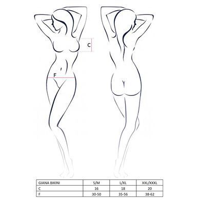 Комплект білизни Passion GIANA BIKINI L/XL, black, напівпрозорі ліф і трусики з бантиками EL15101 фото