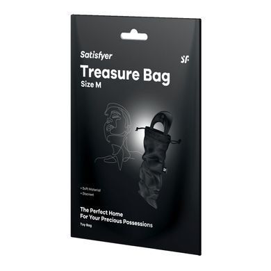 Мішок для секс-іграшок Satisfyer Treasure Bag M, чорний, на шнурку SX0546 фото