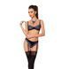 Комплект білизни Passion Exclusive GISELE SET XXL/XXXL, black, ліф, трусики з пажами PS24609 фото 1