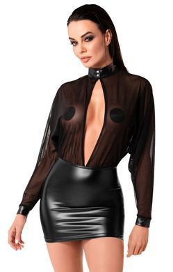 Сукня Noir Handmade F348 Powerwetlook and tulle dress - XXL SX2093 фото