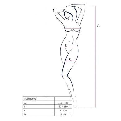 Бодістокінг Passion ECO BS006 white, з доступом, халтер, імітація підв&rsquo;язок SO7078 фото
