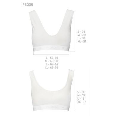 Спортивний топ з еластичної бавовни Passion PS005 TOP L, white SO4227 фото