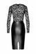 Сукня Noir Handmade F295 Euphoria, XXL, black, мереживо, глибоке декольте, спідниця міді під латекс SX0211 фото 5