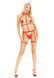 Портупея з чокером і гартери Leg Avenue 2PC Vegan Leather Nurse Harness Teddy and Headband Red M SX1717 фото 4