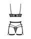 Комплект Obsessive Blomentis 3-pcs set, XS/S, м&rsquo;який ліф, стрінги зі стрепами, пояс із гартерами SX1033 фото 4