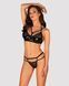 Еротичний комплект під латекс зі стрепами Obsessive Bagirela 2-pcs set L/XL, чорний, під леопард, бю SO7220 фото 1
