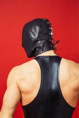 Закритий шкіряний капюшон D&A Deprivation mask Leather SO9560 фото