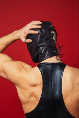 Закритий шкіряний капюшон D&A Deprivation mask Leather SO9560 фото
