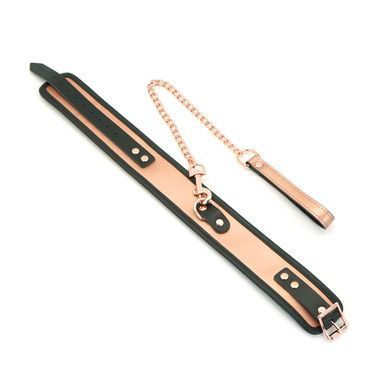 Широкий нашийник з повідцем Liebe Seele Rose Gold Memory Collar with Leash, натуральна шкіра SO9494 фото
