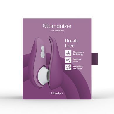 Вакуумний кліторальний стимулятор Womanizer Liberty 2 Purple, 8 режимів, магнітна кришечка SX0523 фото