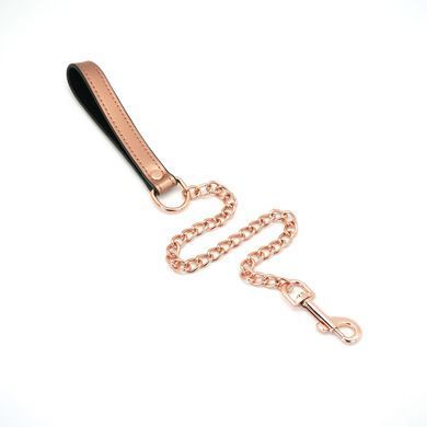 Широкий нашийник з повідцем Liebe Seele Rose Gold Memory Collar with Leash, натуральна шкіра SO9494 фото