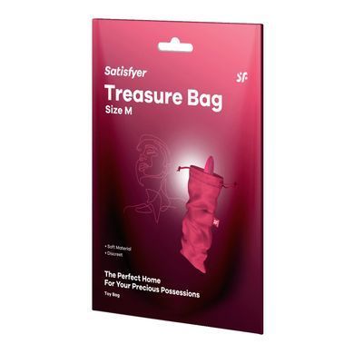 Мішечок для секс-іграшок Satisfyer Treasure Bag M, рожевий, на шнурку SX0548 фото