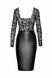 Сукня Noir Handmade F295 Euphoria, 3XL, black, мереживо, глибоке декольте, спідниця міді під латекс SX0212 фото 4