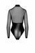 Боді Noir Handmade F321 Edge, 3XL, низ під латекс, верх сітка, блискавка на все тіло, декор кільця SX0362 фото 8